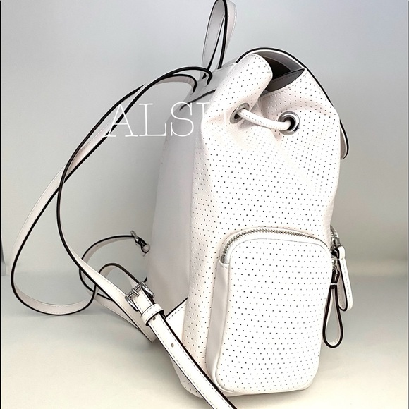 Michael Kors Abbey Vegan Faux Leather Optic White 35S0SAYB3J - Picture 13 of 14